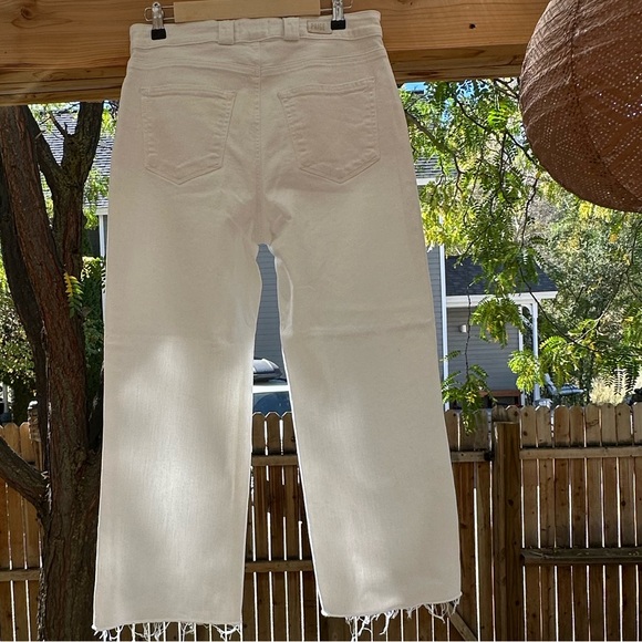 Paige Anthropologie Nellie White Frayed Hem Culottes Cropped Ankle Jeans sz 30 - Picture 8 of 16